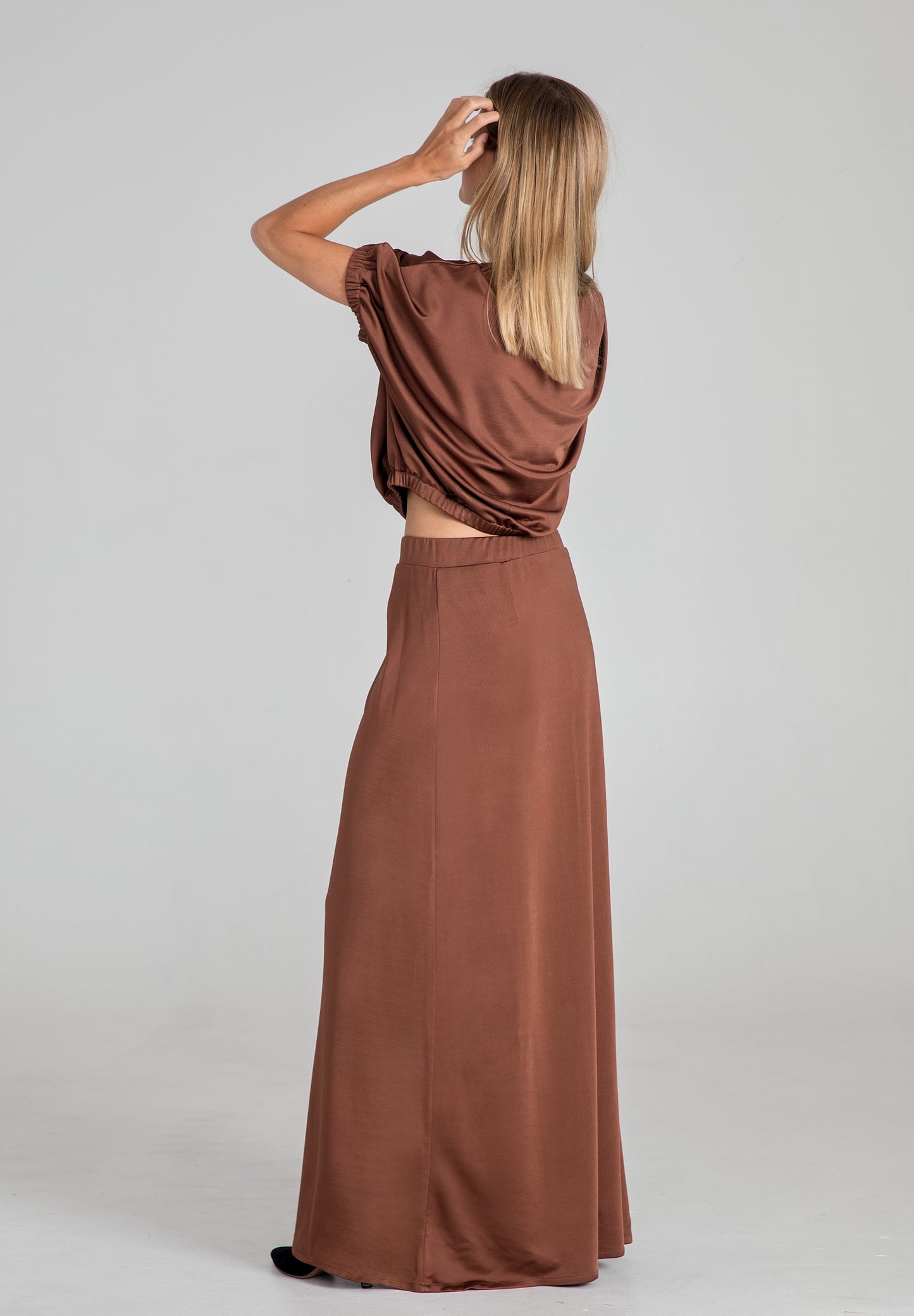 Brown Soft Long Skirt