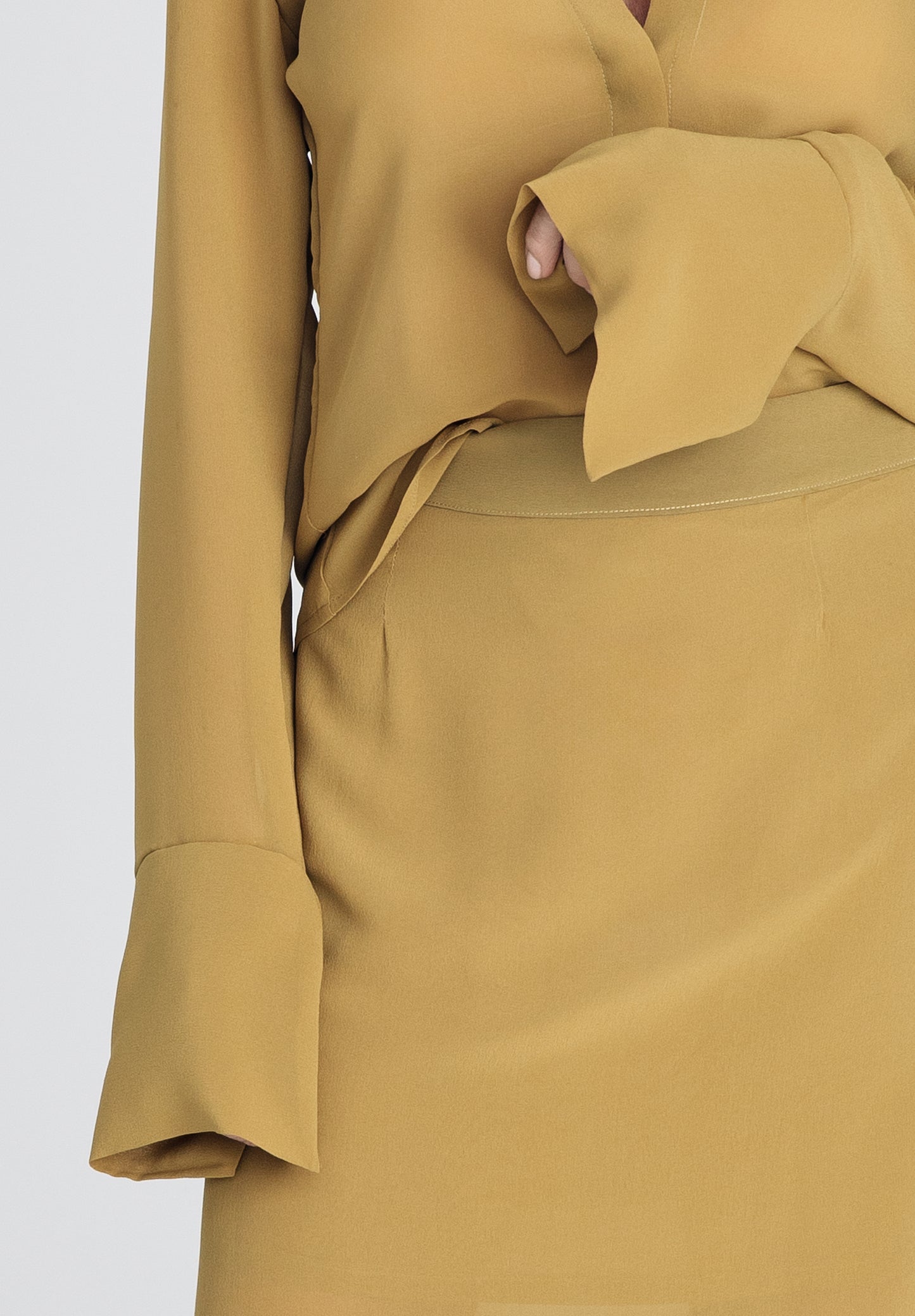 Mustard Yellow Silk Shirt