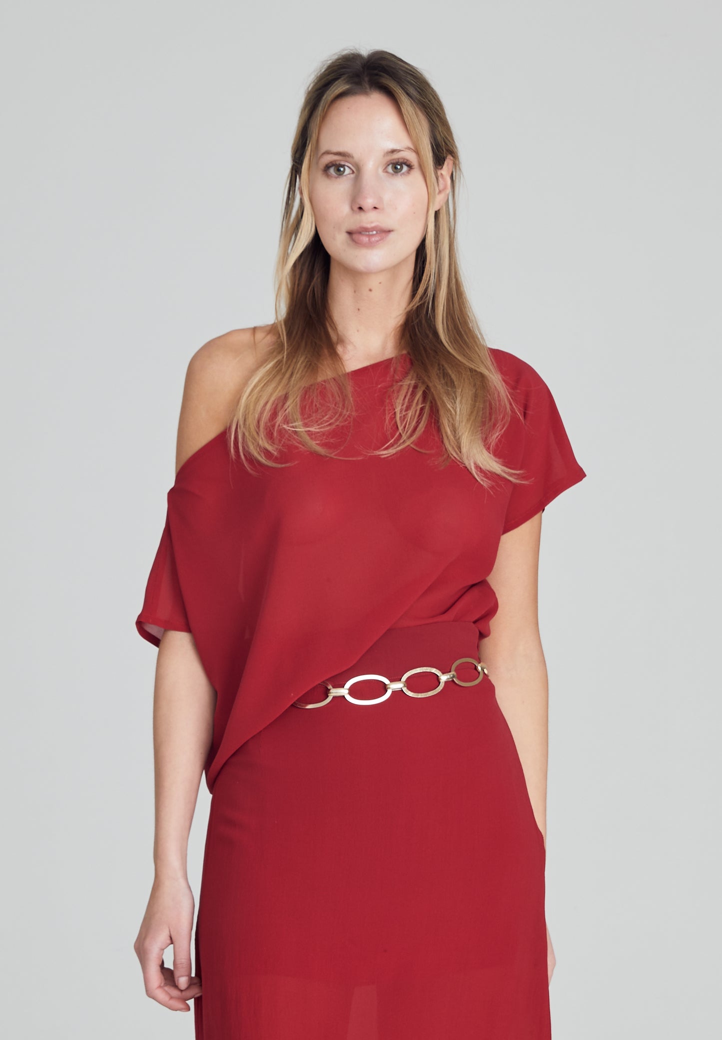 Ruby Red Draped Top