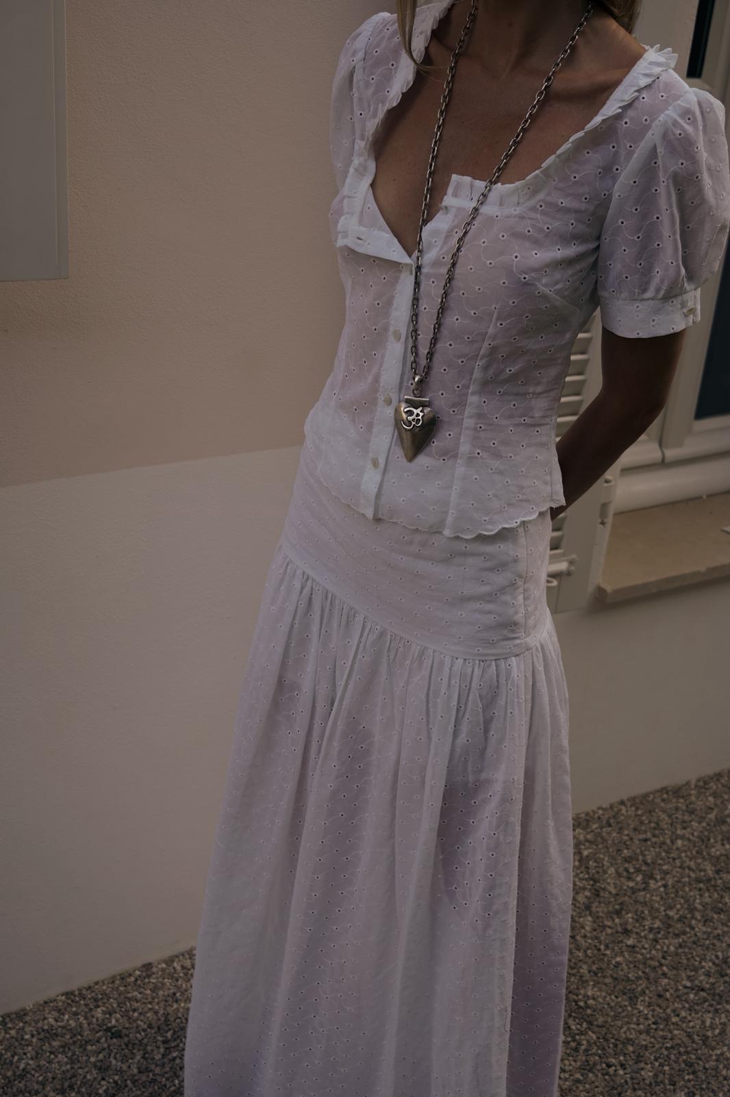 White Embroidered Blouse