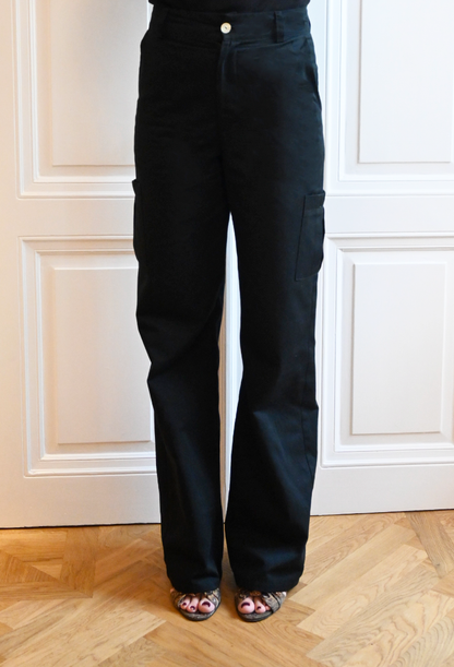 Black Twill Cargo Pants