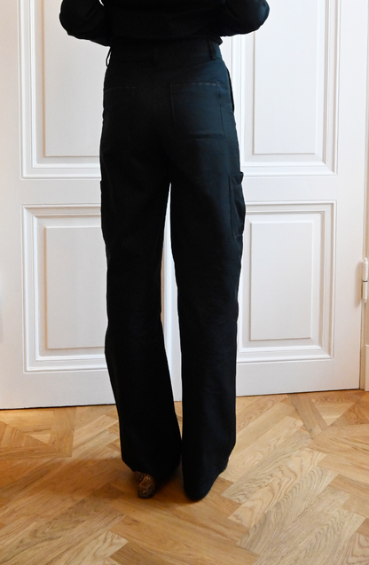 Black Twill Cargo Pants