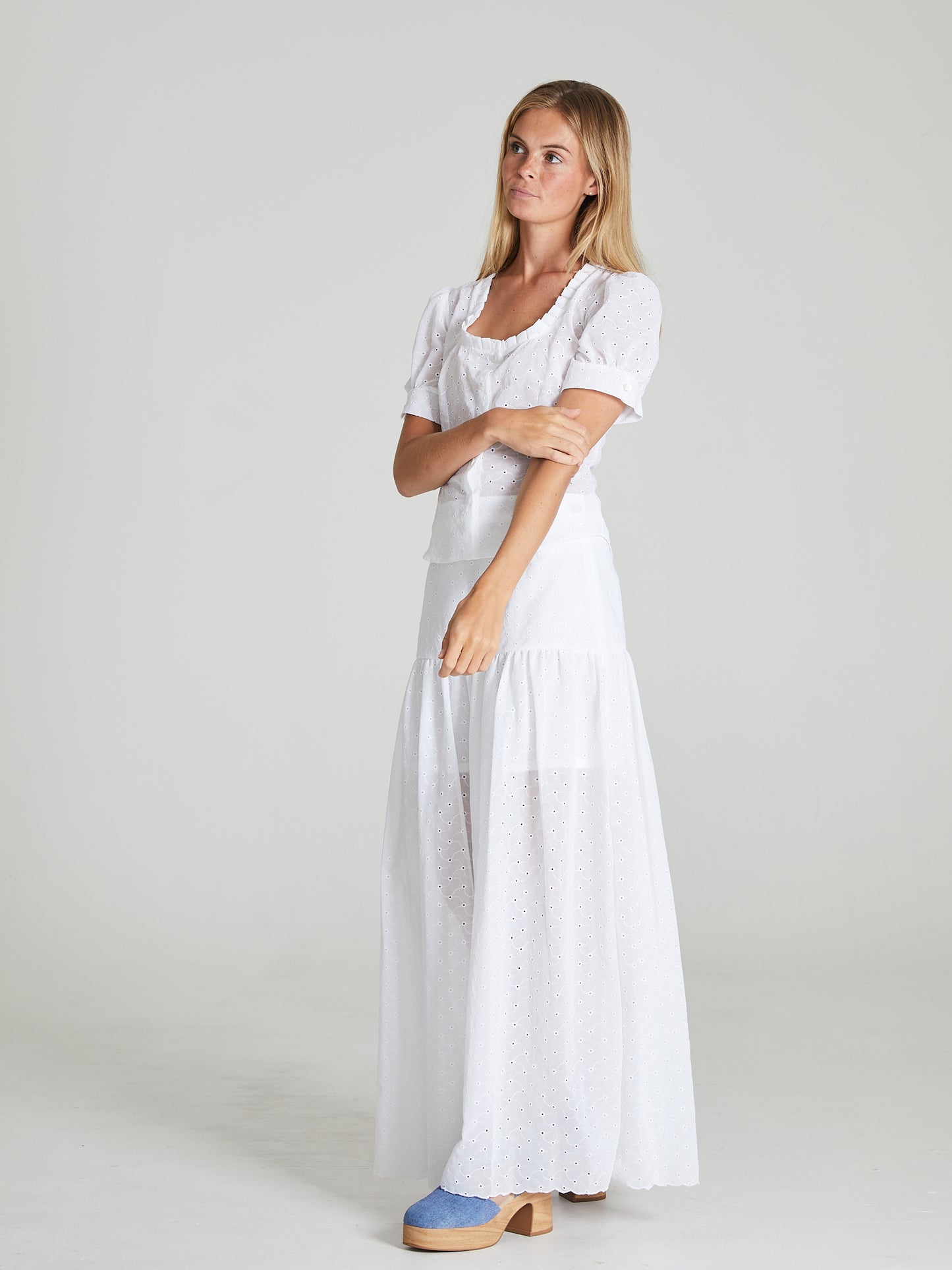 White Embroidered Skirt