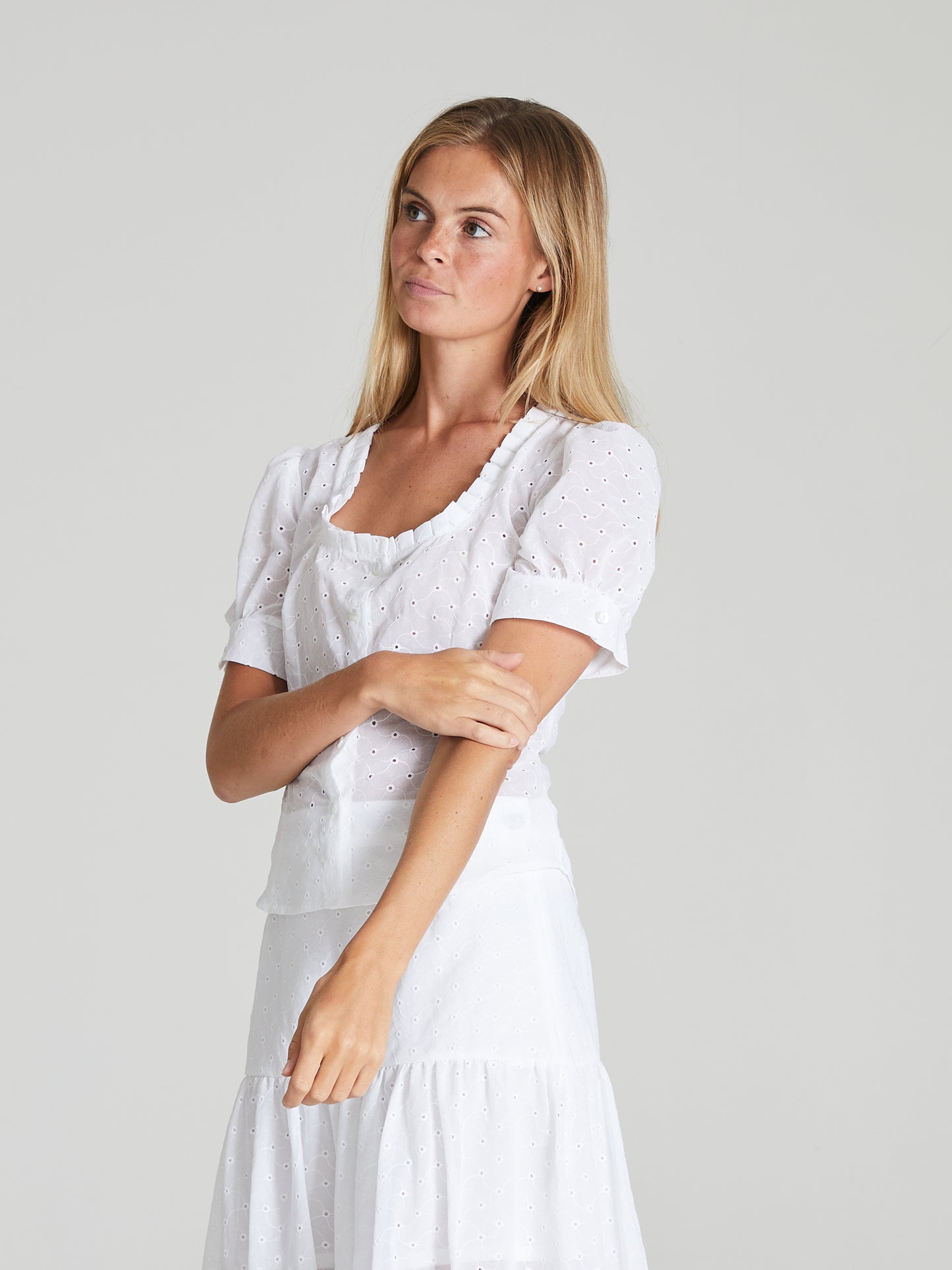 White Embroidered Blouse