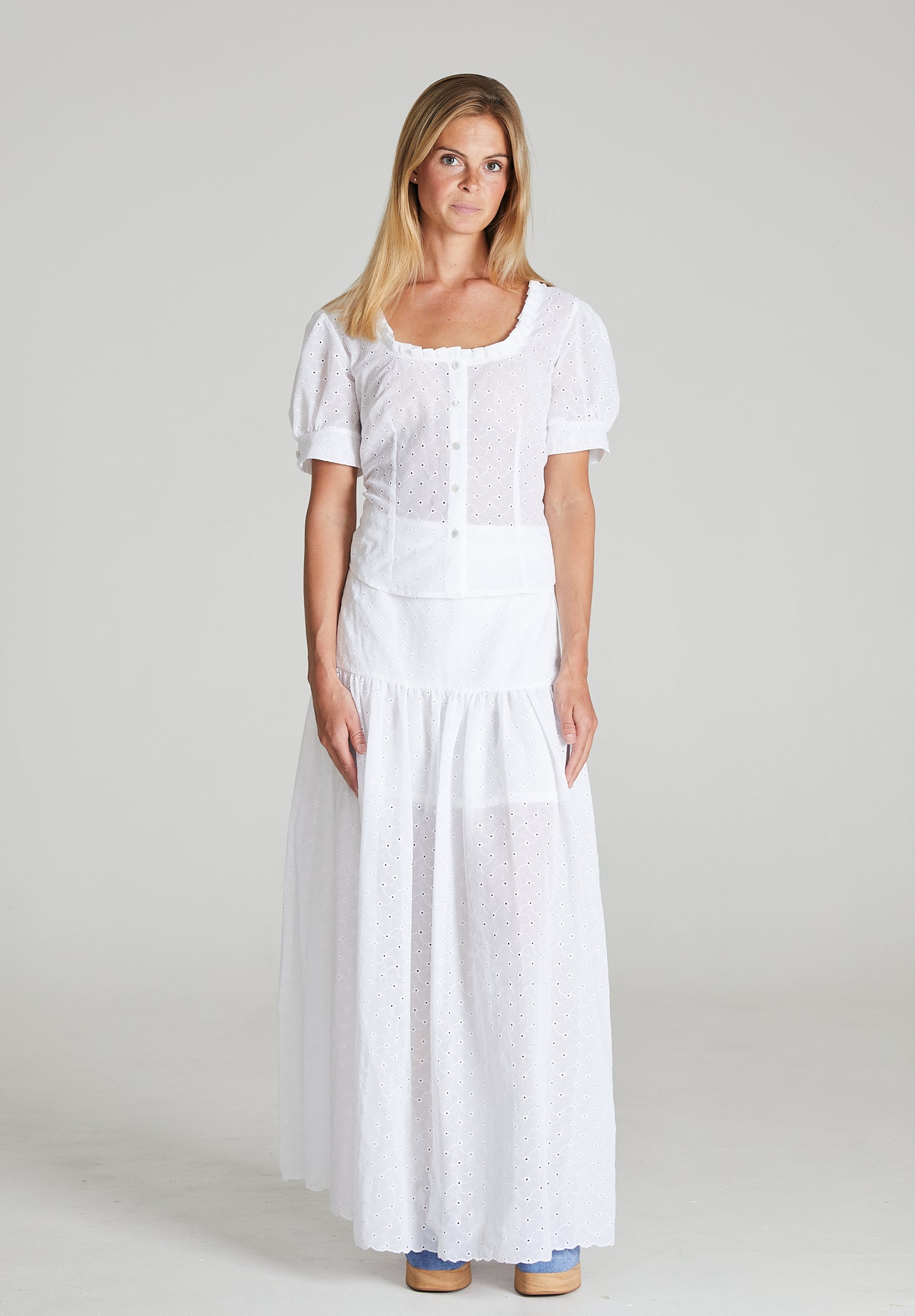 White Embroidered Skirt