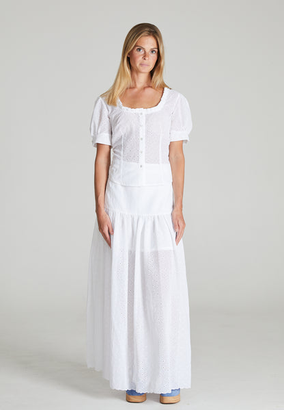 White Embroidered Skirt