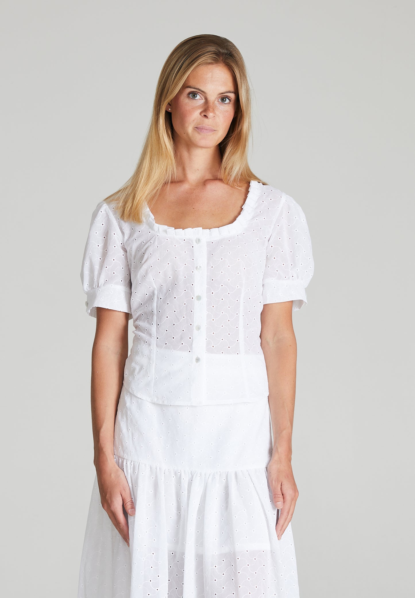 White Embroidered Blouse