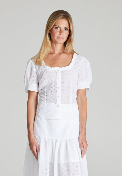 White Embroidered Blouse