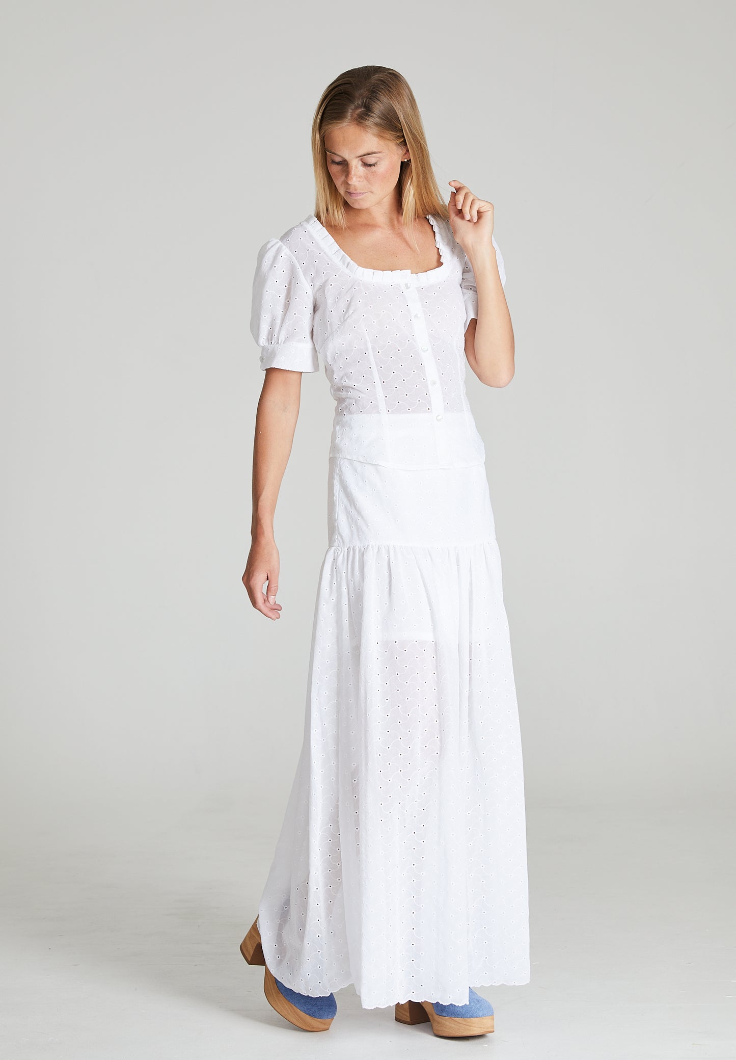 White Embroidered Skirt