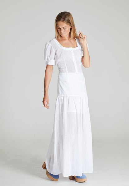 White Embroidered Skirt