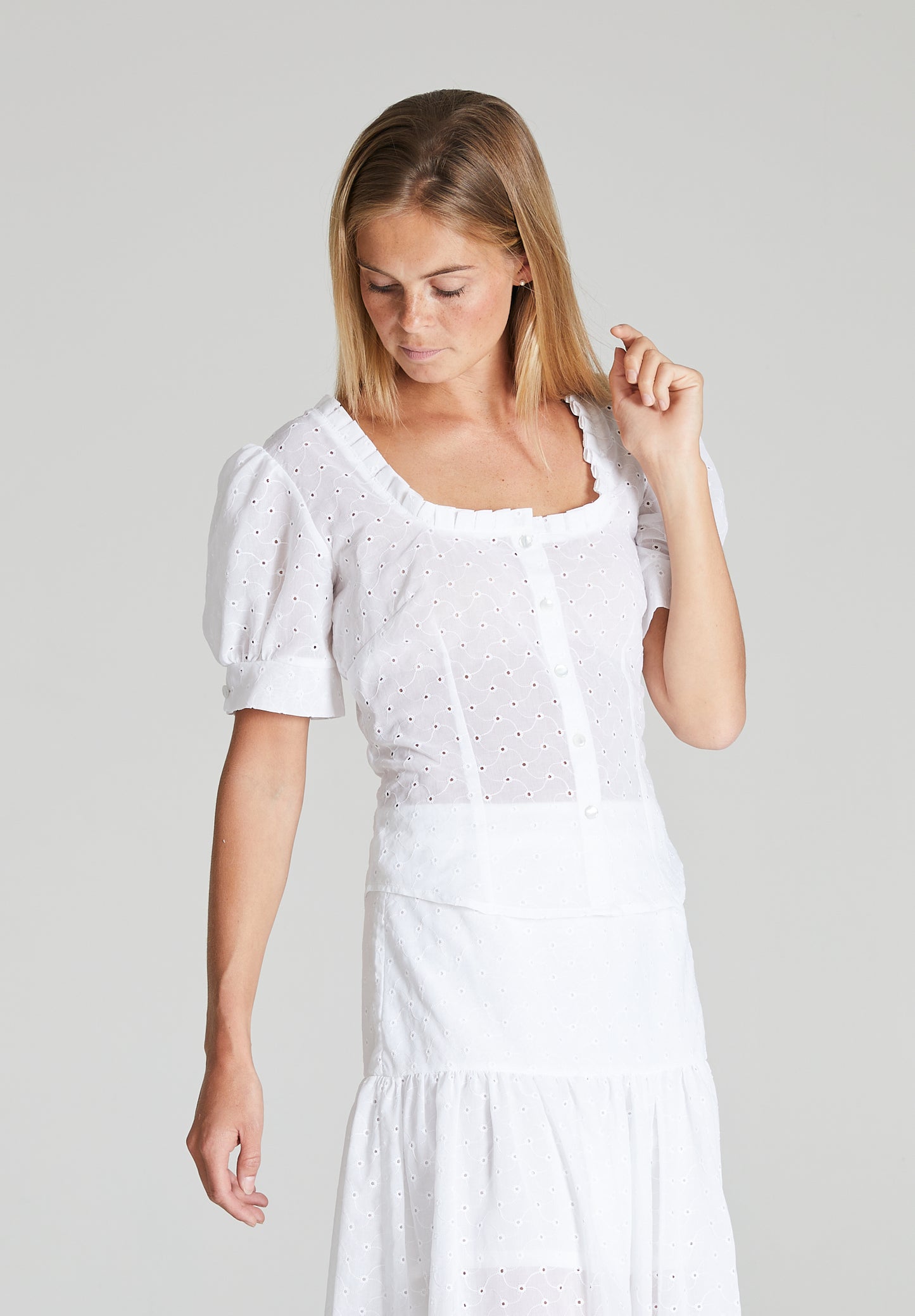 White Embroidered Blouse