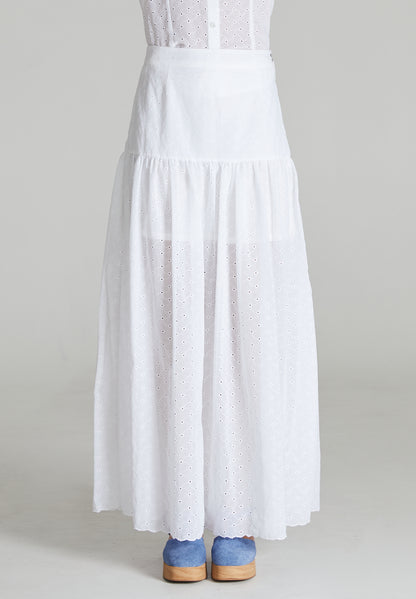 White Embroidered Skirt