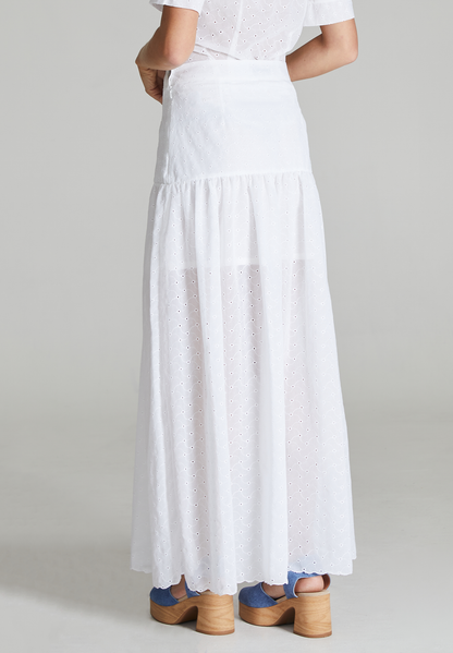 White Embroidered Skirt