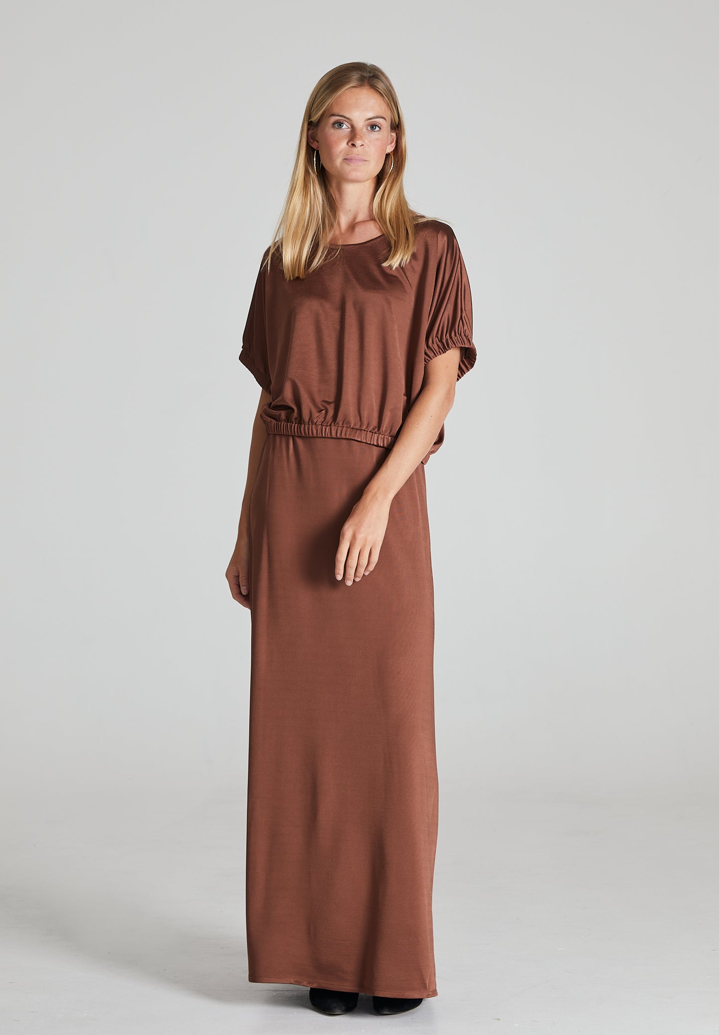 Brown Ruched Blouse