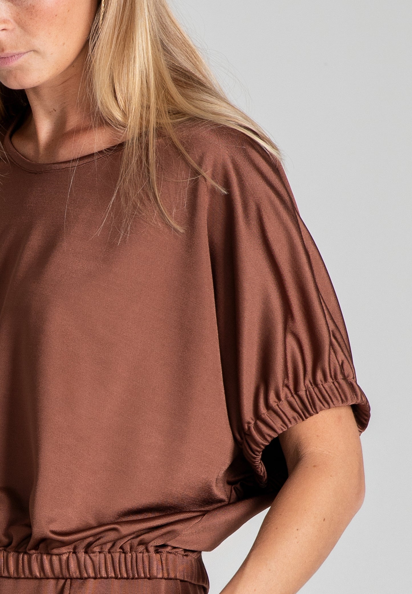 Brown Ruched Blouse