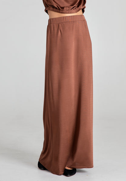 Brown Soft Long Skirt
