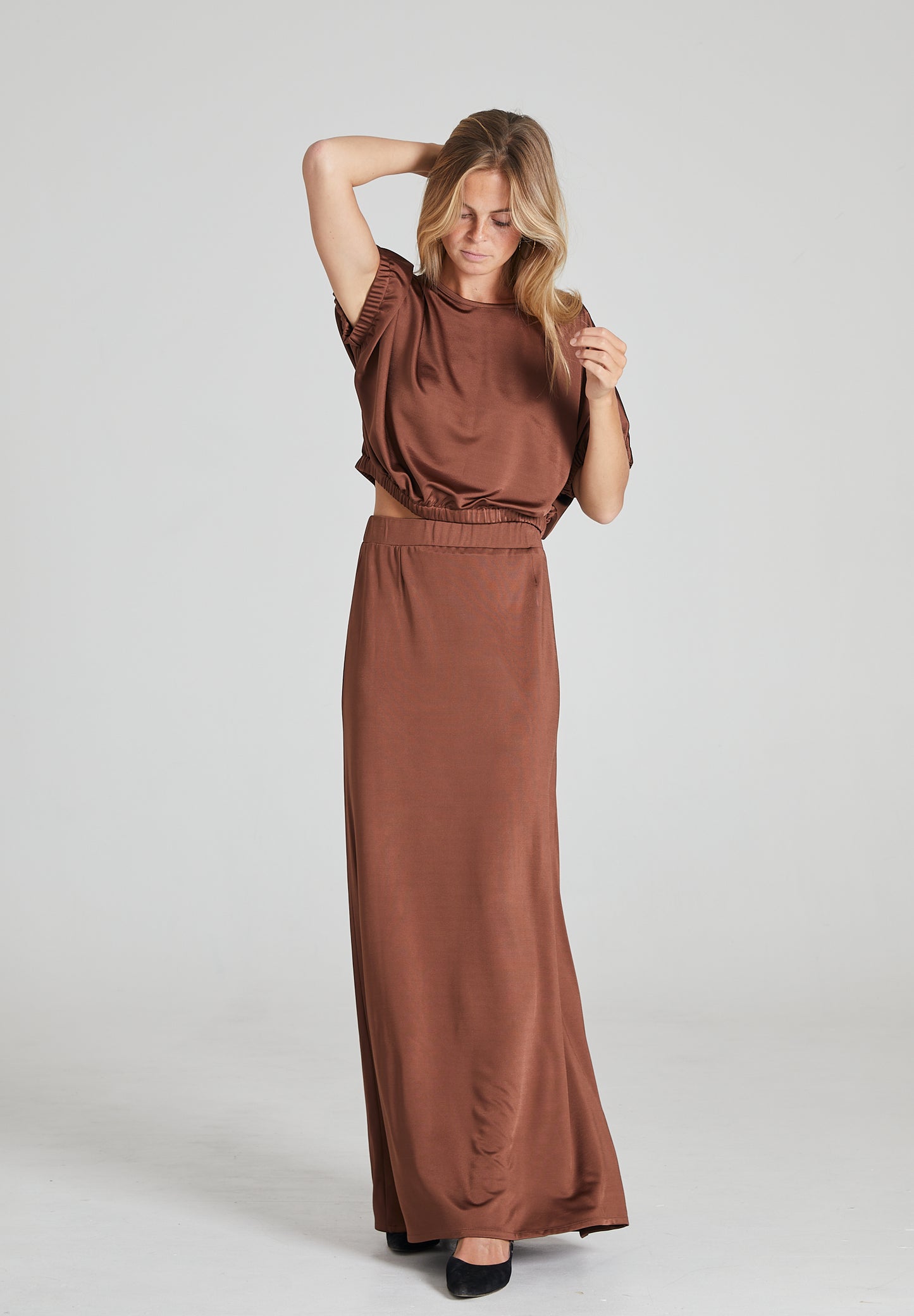 Brown Soft Long Skirt