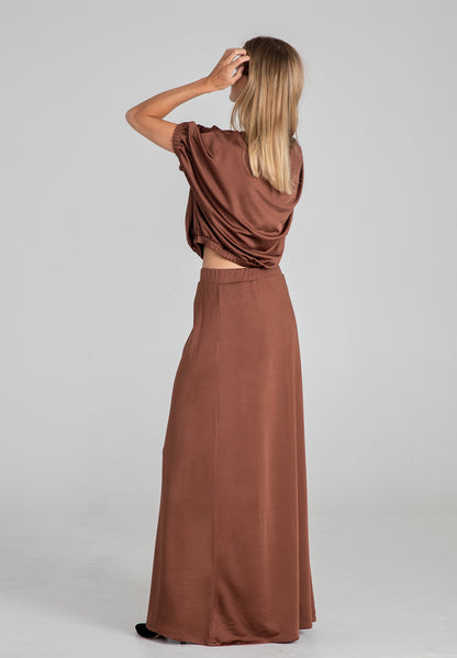 Brown Soft Long Skirt