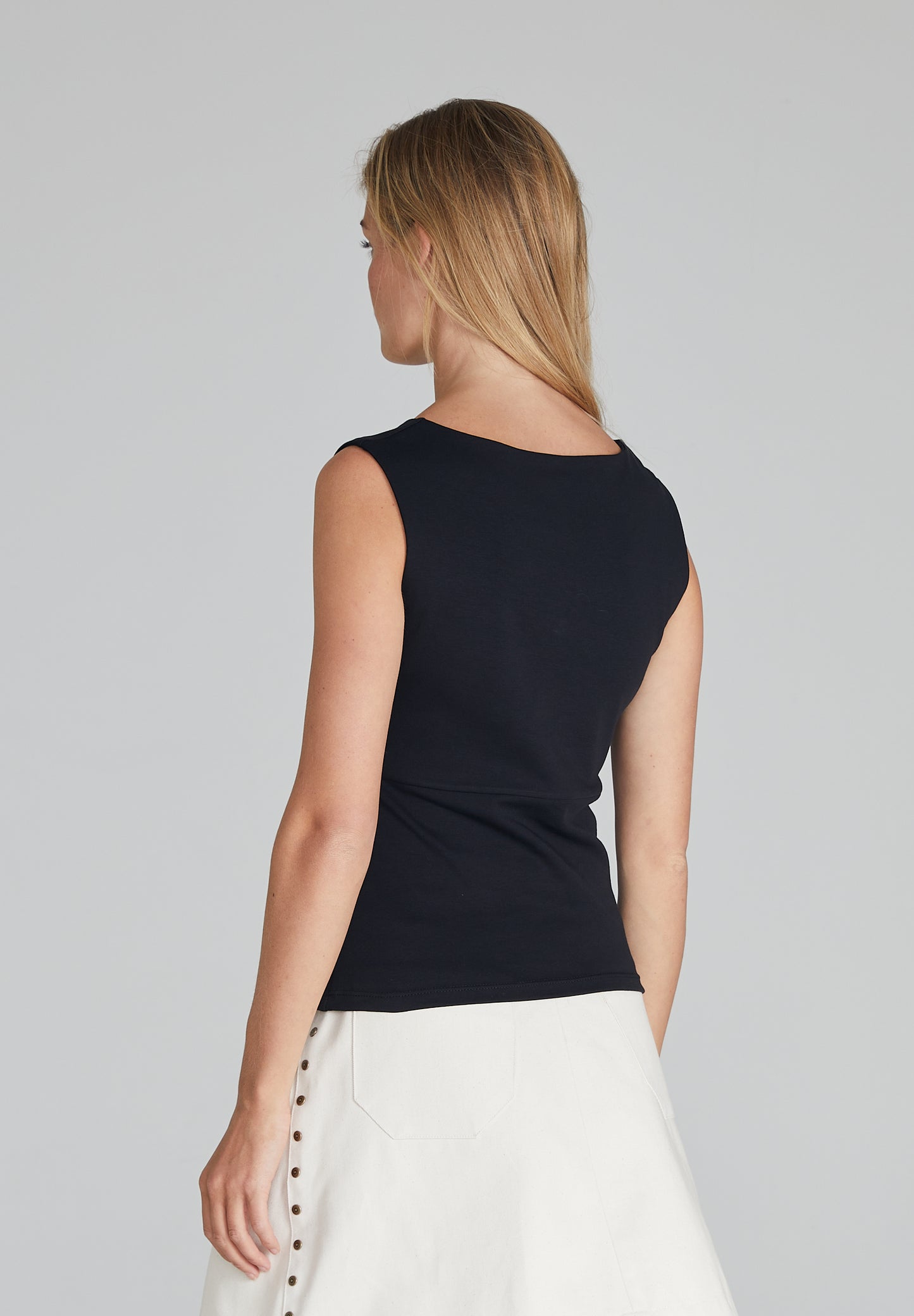 Black Mini V-Neck Top