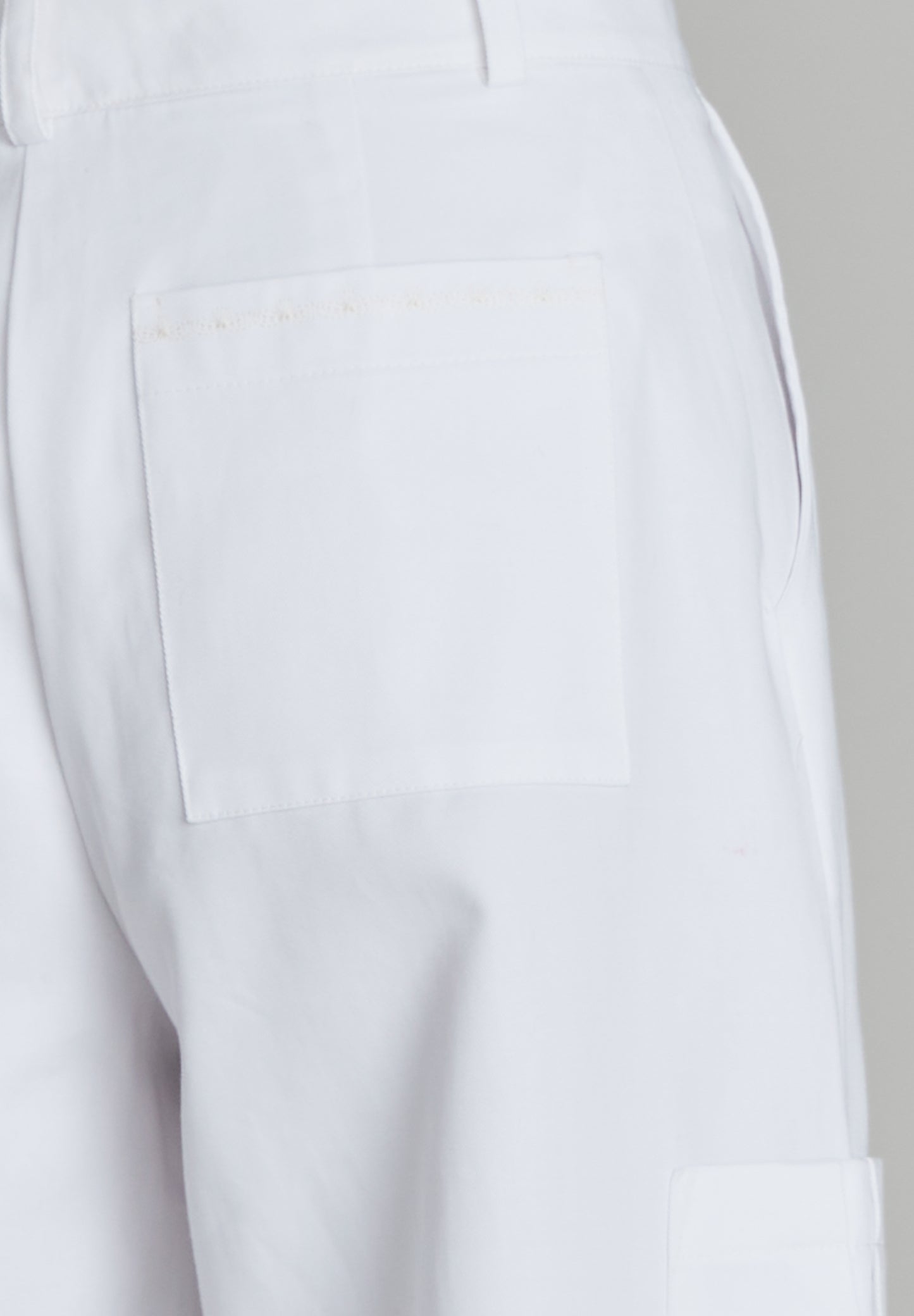 White Twill Cargo Pants