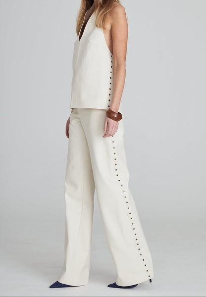 White Denim Apron Top