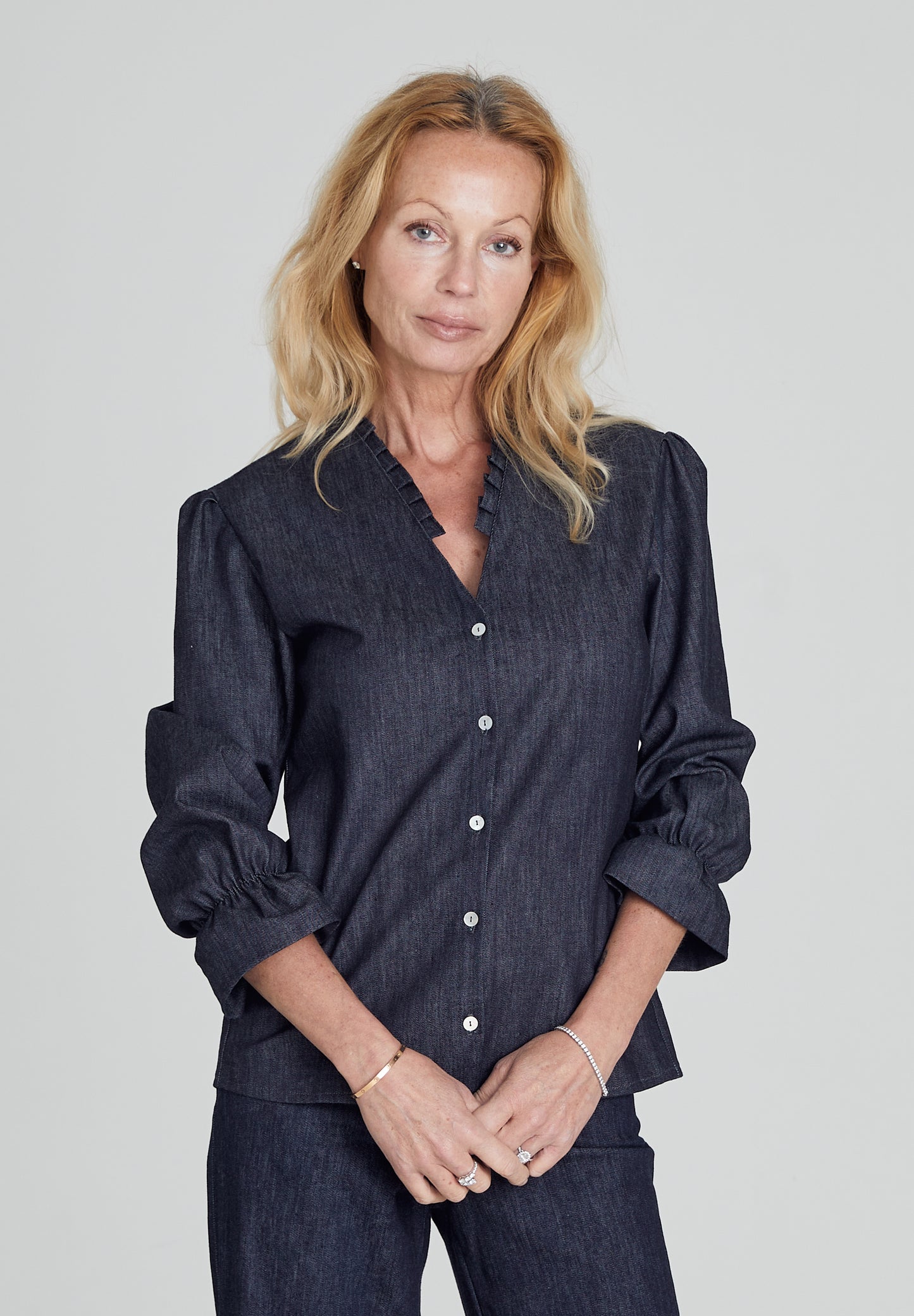 Dark Blue Denim Blouse