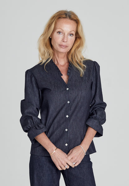 Dark Blue Denim Blouse