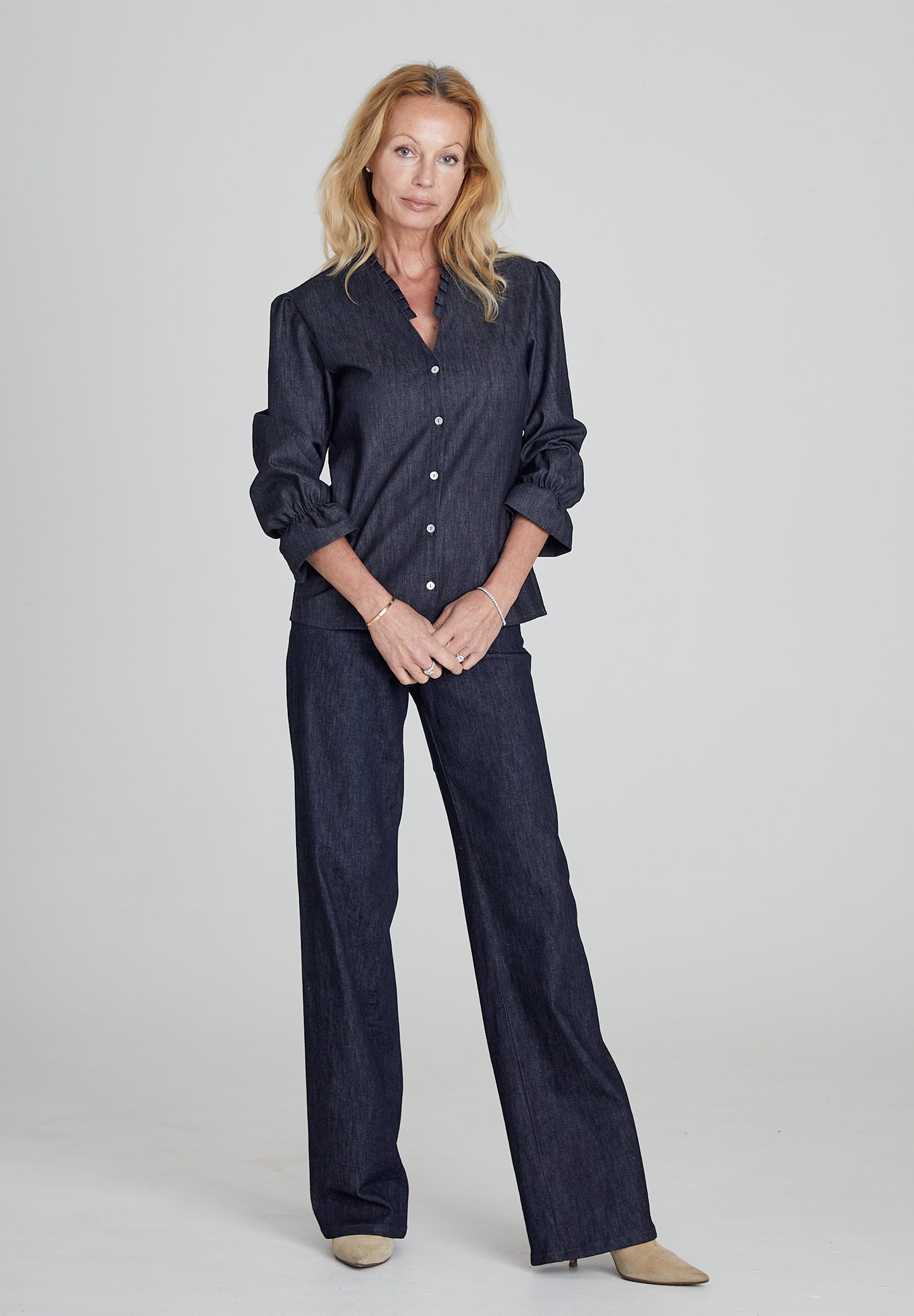 Dark Blue Denim Blouse