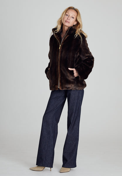 Brown Faux Fur Jacket