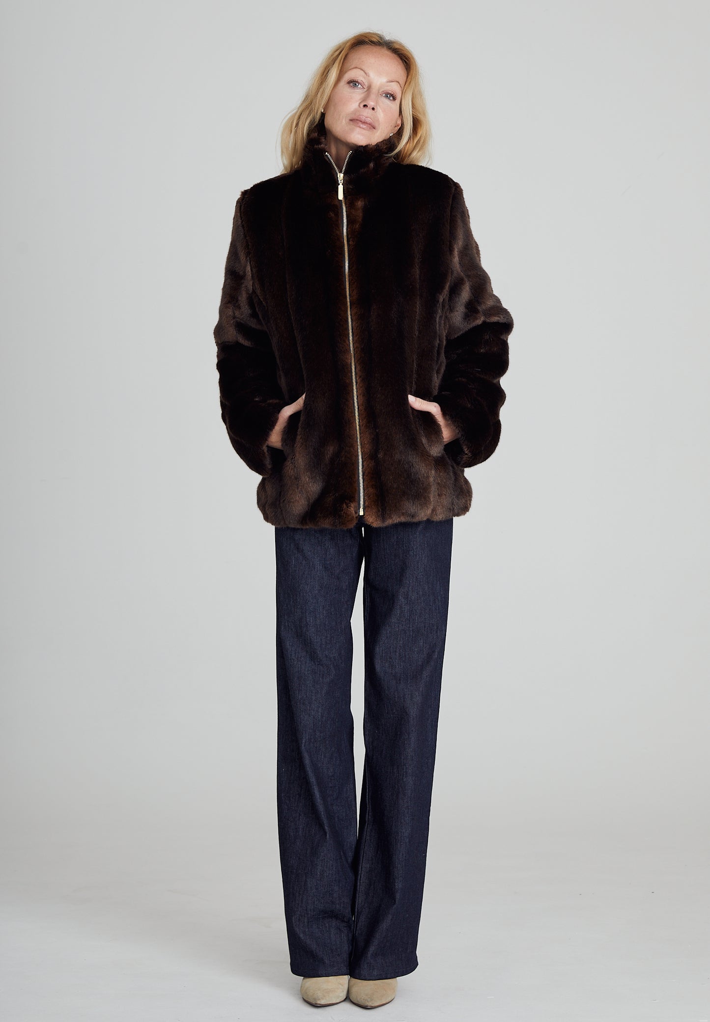 Brown Faux Fur Jacket
