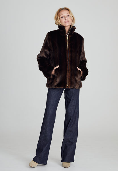 Brown Faux Fur Jacket