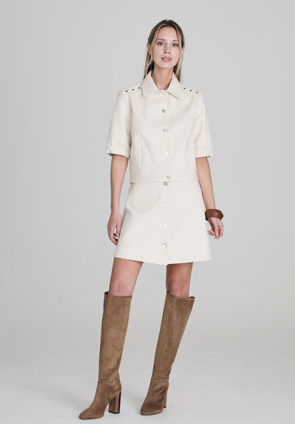 White Denim Skirt