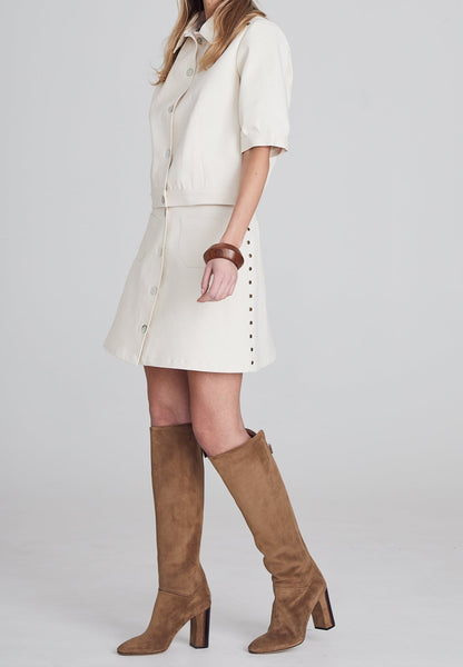 White Denim Skirt