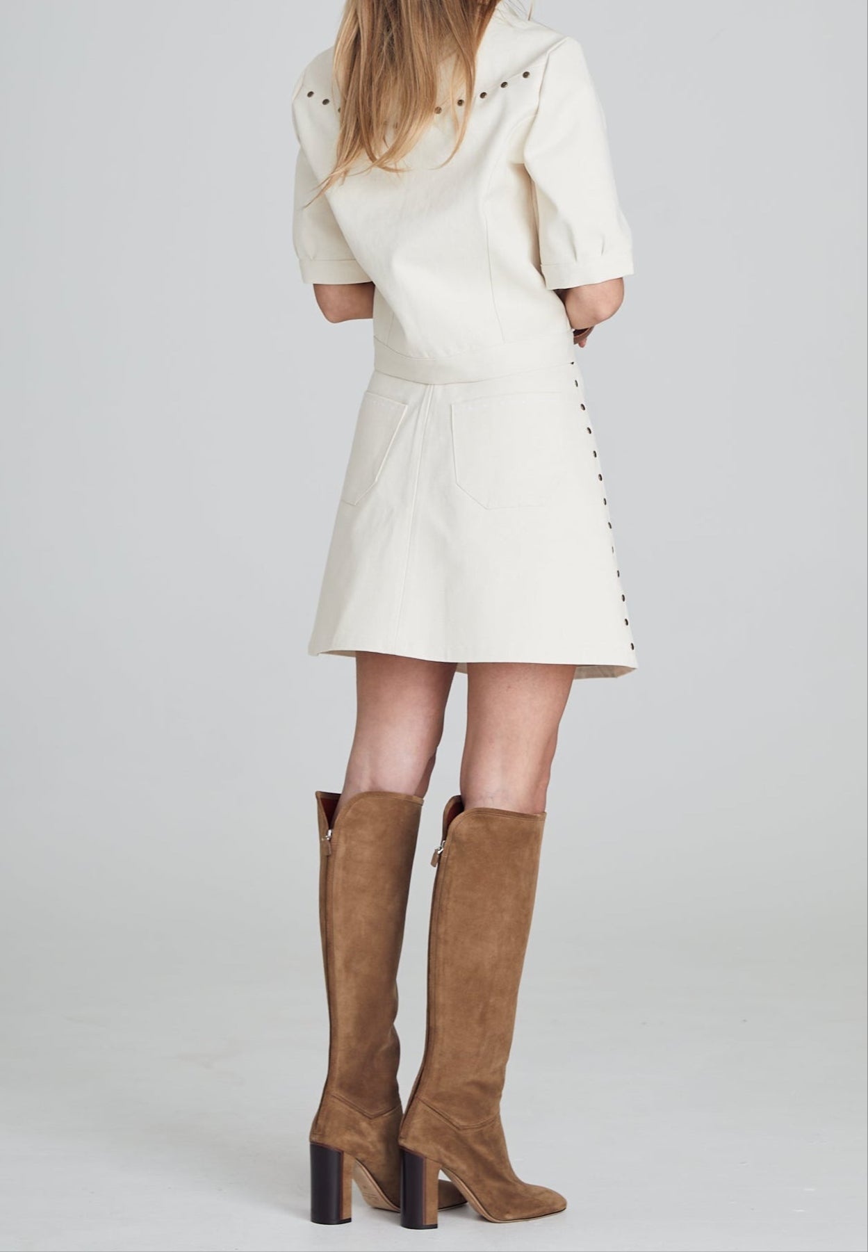 White Denim Skirt