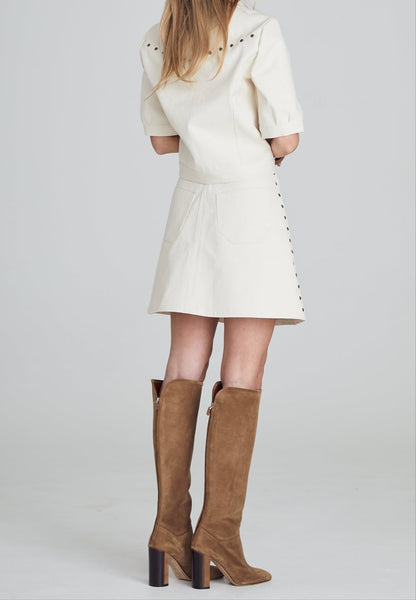 White Denim Skirt