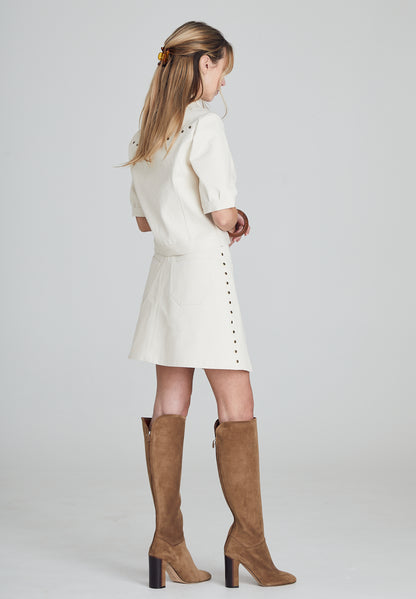 White Denim Skirt