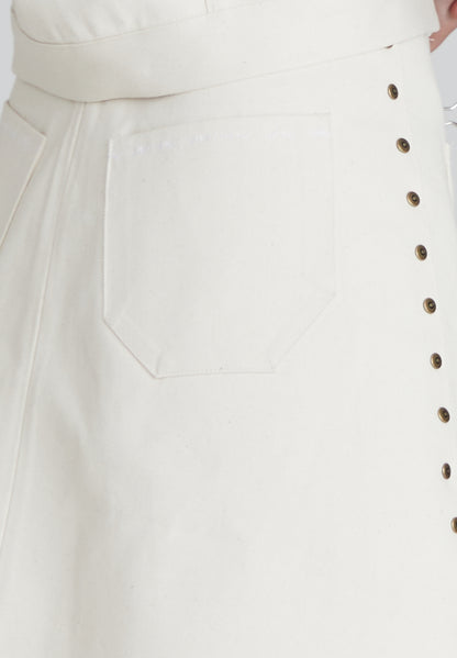 White Denim Skirt