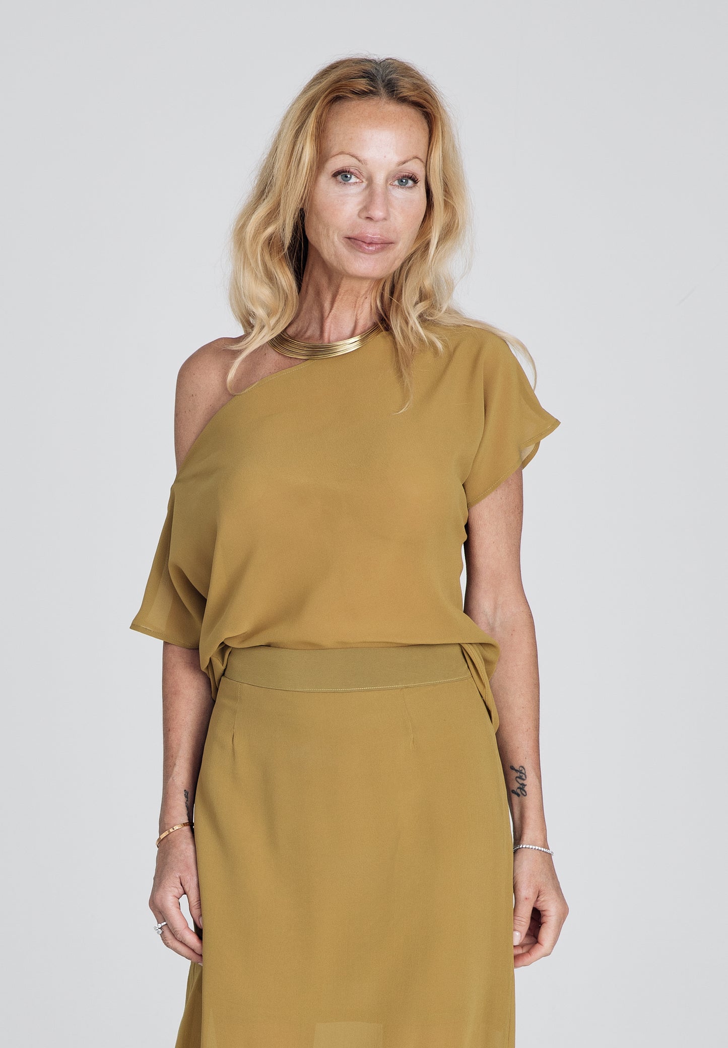 Mustard Yellow Draped Top