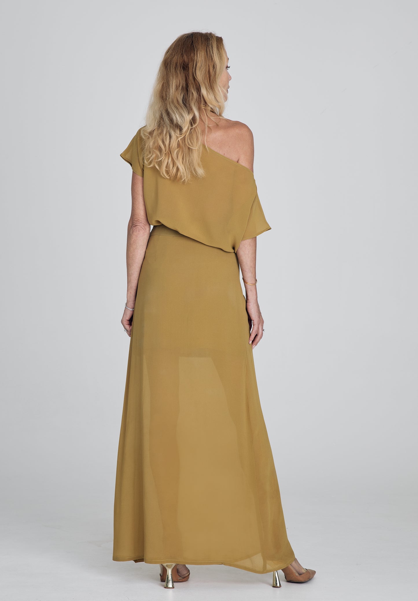 Mustard Yellow Silk Skirt