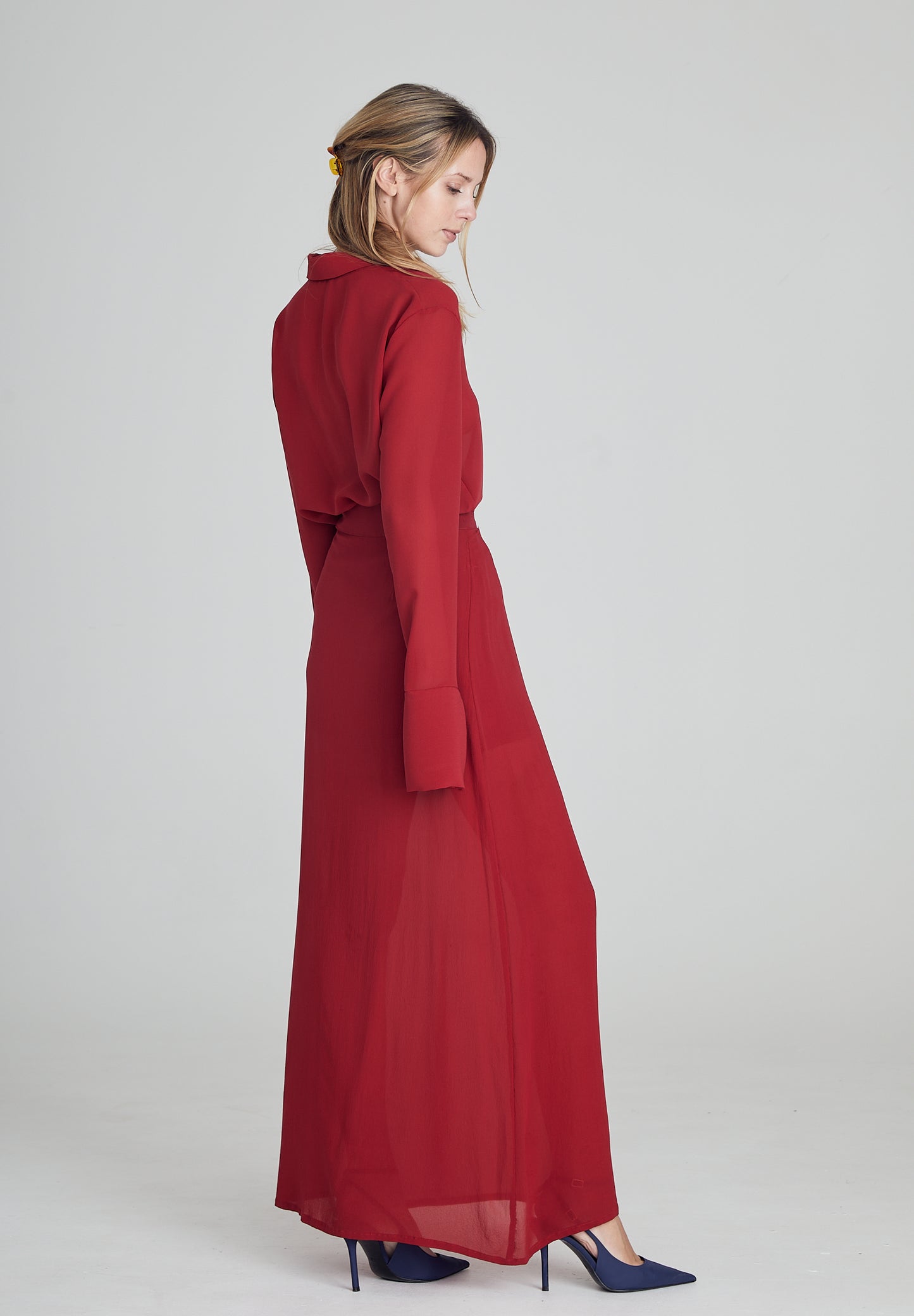 Ruby Red Silk Shirt