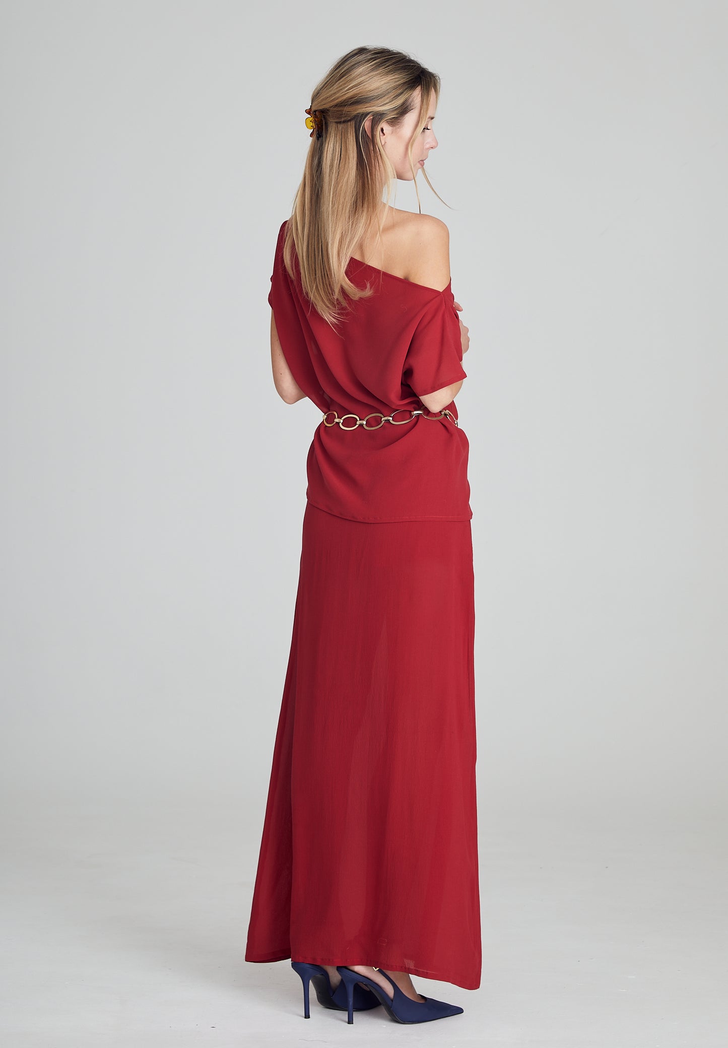 Ruby Red Draped Top