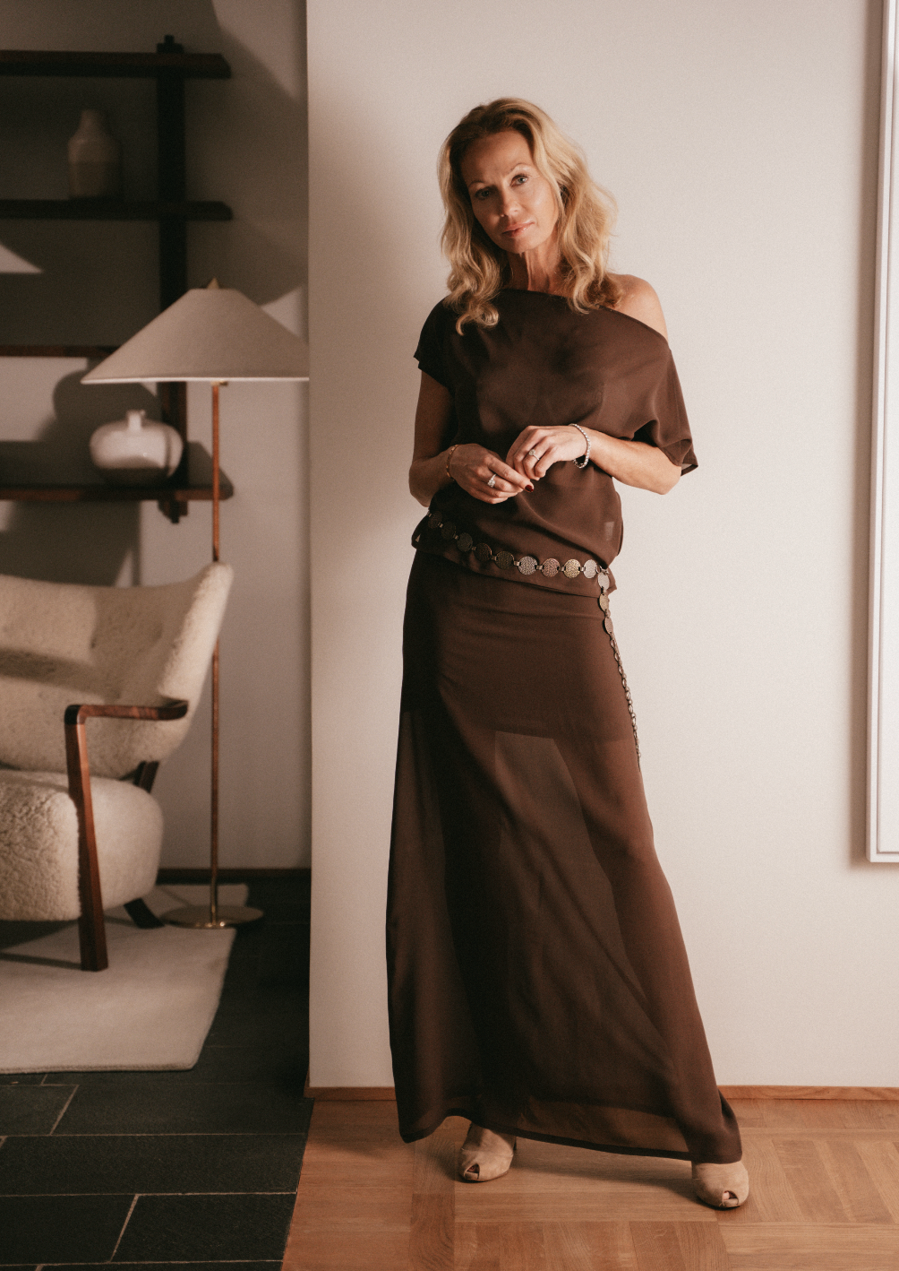 Chocolate Silk Skirt