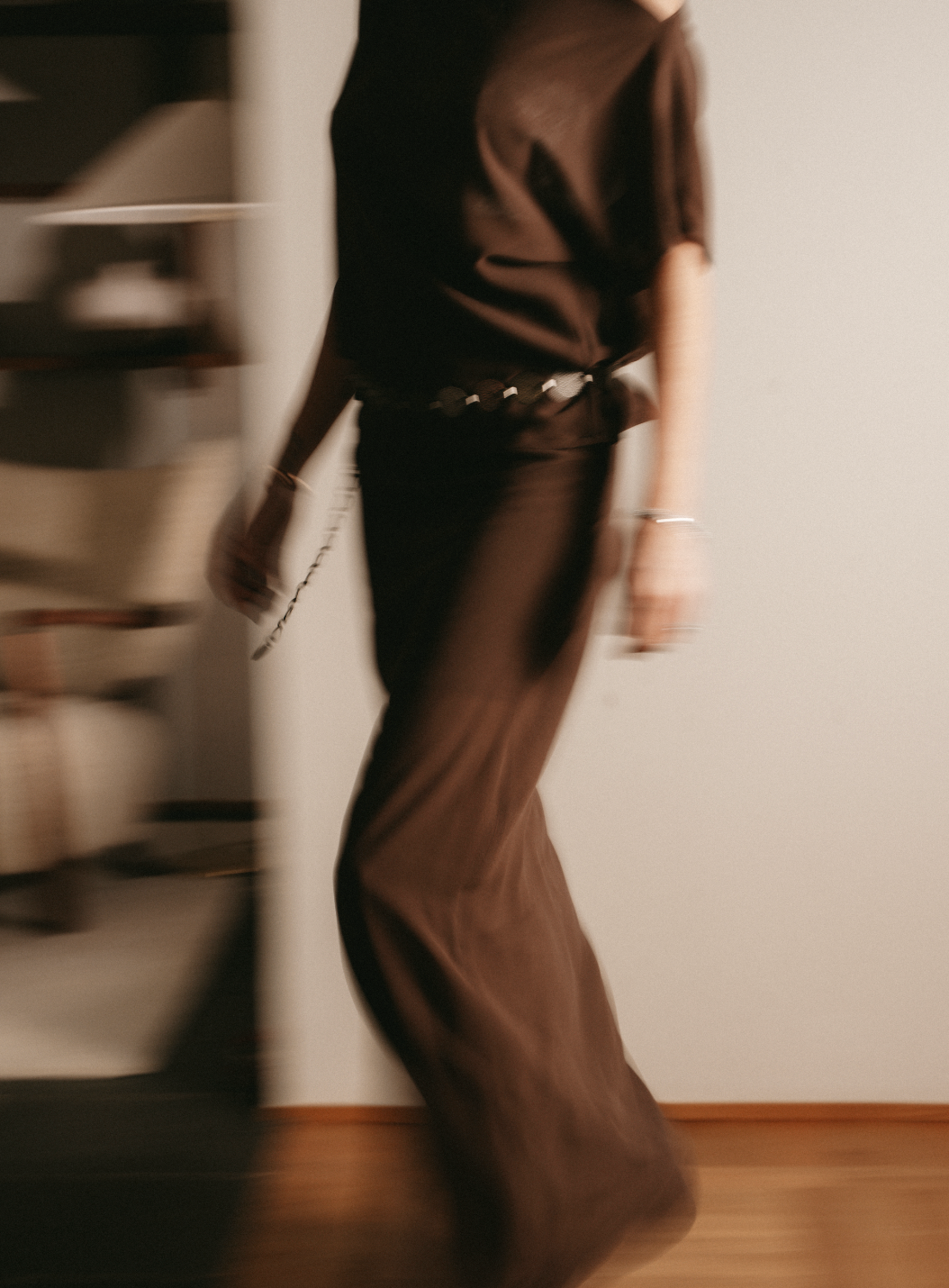 Chocolate Silk Skirt