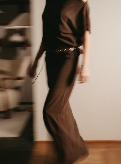 Chocolate Silk Skirt