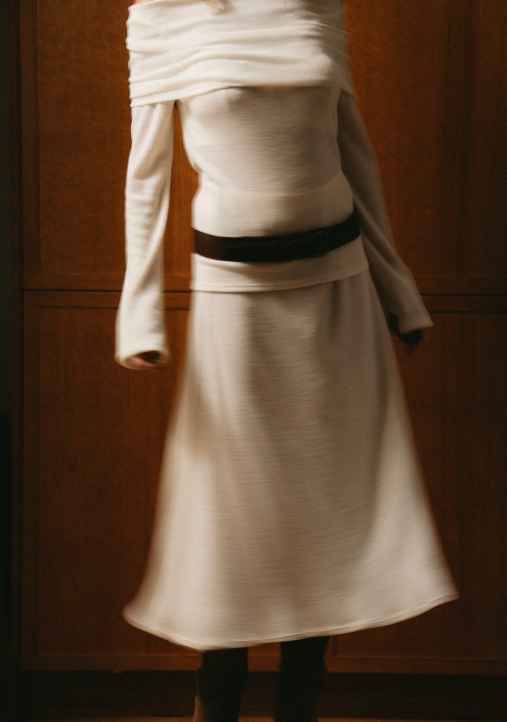 Virgin Wool Skirt Ivory