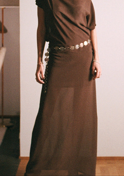 Chocolate Silk Skirt