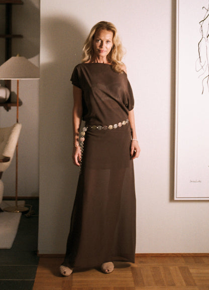 Chocolate Silk Skirt